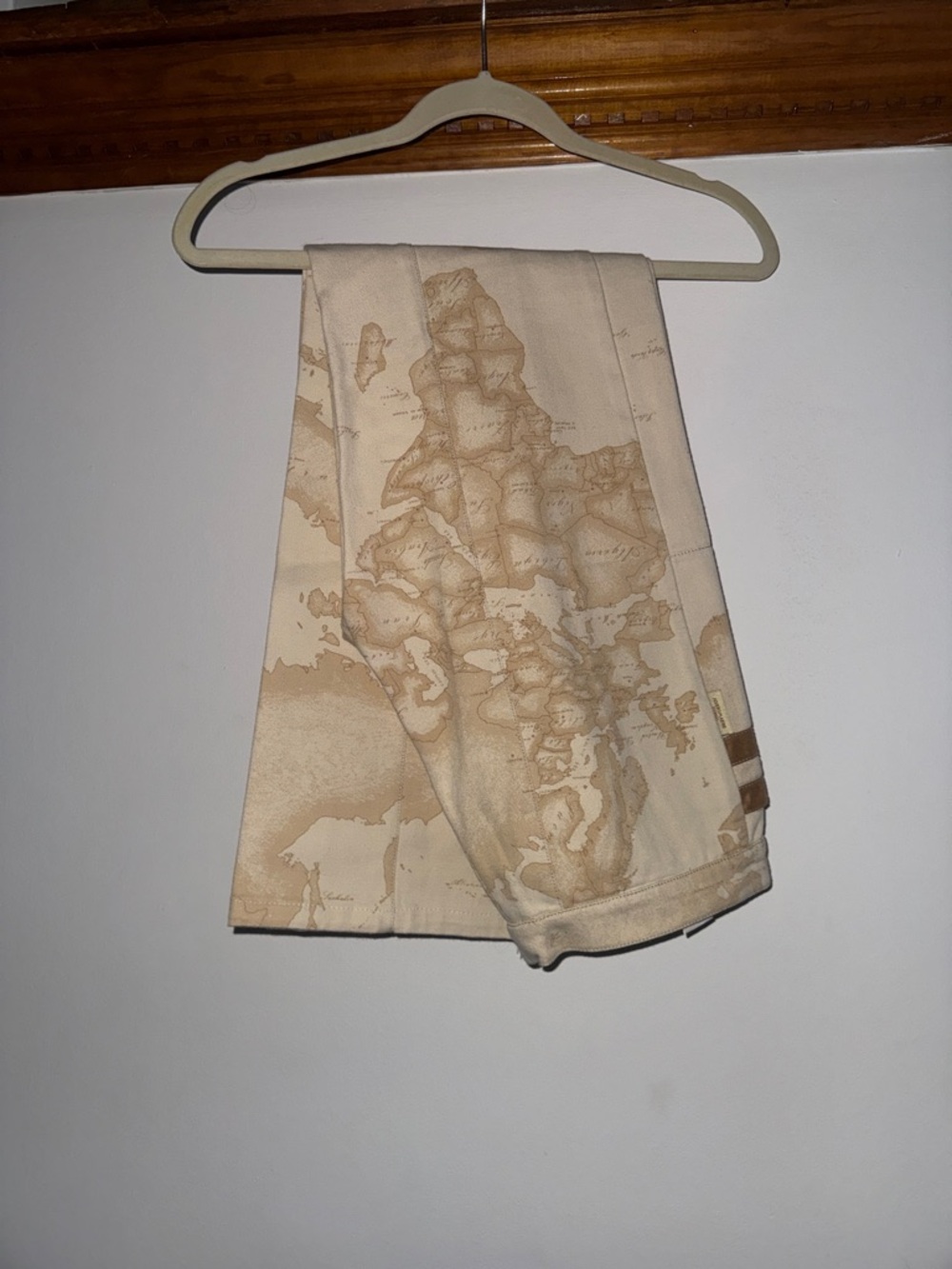 Alviero Martini Neutral Map Print Scarf in Beige and Brown